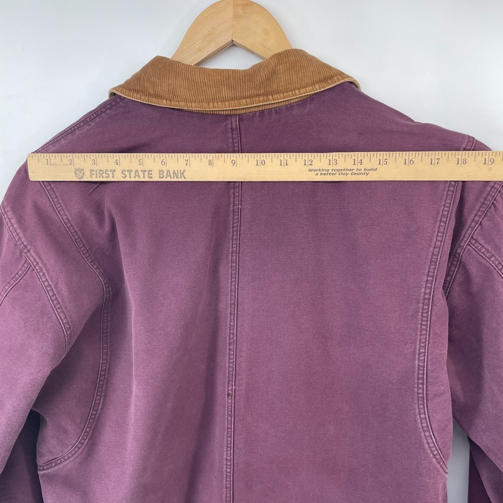 Vintage Barn Coat Chore Jacket Women XL Canvas Corduroy Collar Reversible Preppy - Picture 12 of 16